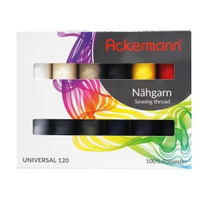 Ackermann Universal Nähgarn Box 12x1000m farblich...