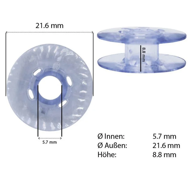 Spule für Pfaff und Gritzner Nähmaschine Kunststoff lose 2 Spule für Pfaff und Gritzner Nähmaschine Kunststoff lose – Bild 2